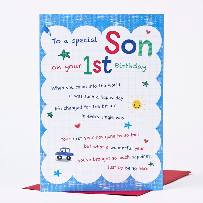 Son First Birthday Card Birthday Card son First Birthday Only 89p