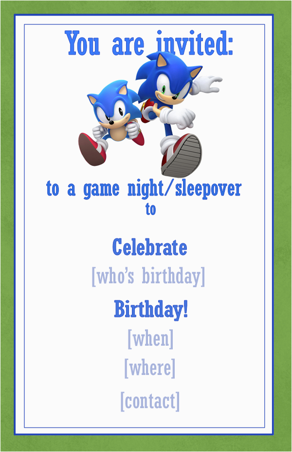 Sonic Birthday Invitation Templates It S A sonic Party Snippets Of Design