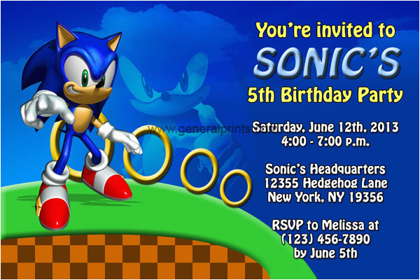 Sonic Birthday Party Invitations sonic the Hedgehog Birthday Invitations Dolanpedia