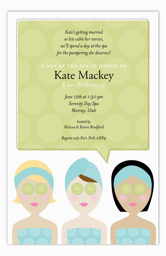 Spa Day Birthday Invitations Spa Day Invitation Polka Dot Invitations