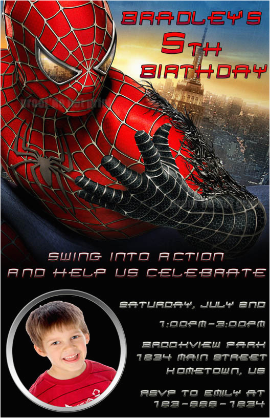 Spiderman Birthday Invitations with Photo 40th Birthday Ideas Birthday Invitation Templates Spiderman