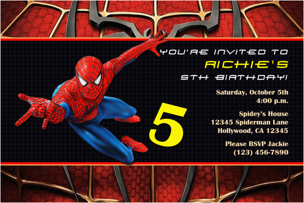 Spiderman Birthday Invites Spiderman Invitations General Prints