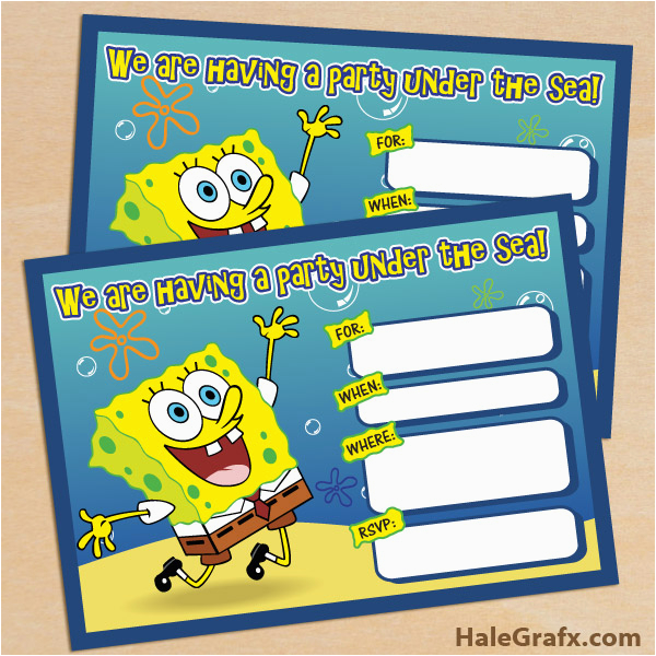 Spongebob Squarepants Printable Birthday Invitations Free Free Printable Spongebob Squarepants Birthday Invitation