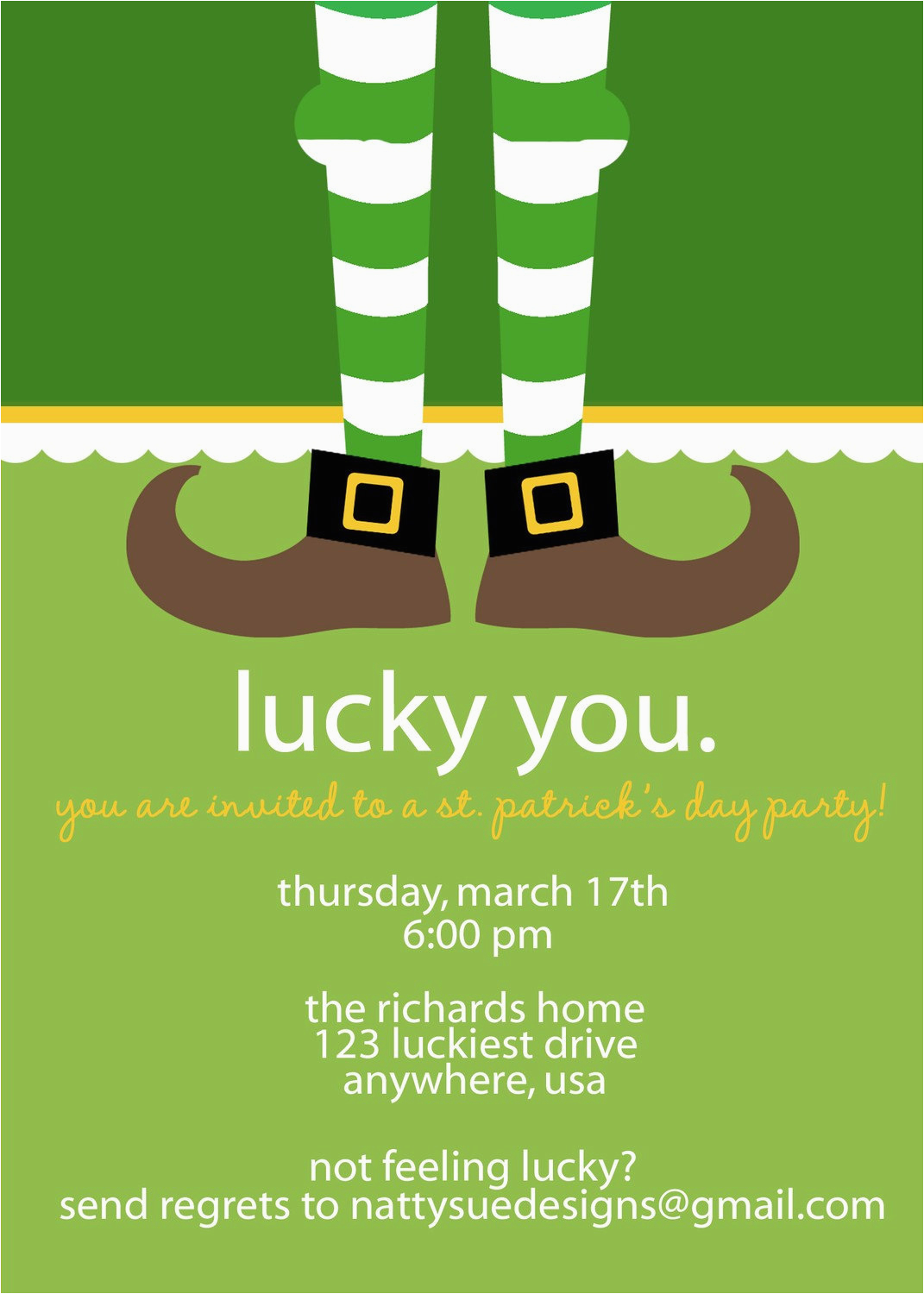 St Patrick S Day Birthday Invitations Lucky St Patrick 39 S Day Party Invitation by Nattysuedesigns1