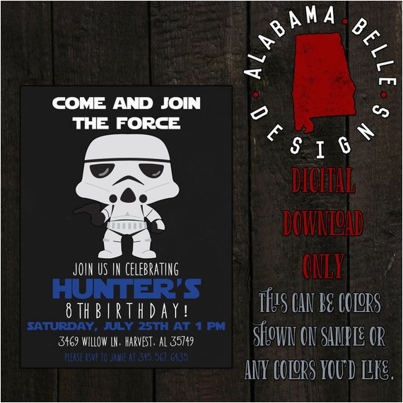 Stormtrooper Birthday Invitations Stormtrooper Birthday Invitation