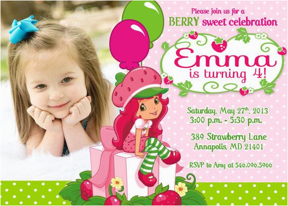 Strawberry Shortcake 1st Birthday Invitations Strawberry Shortcake Birthday Invitations Strawberry