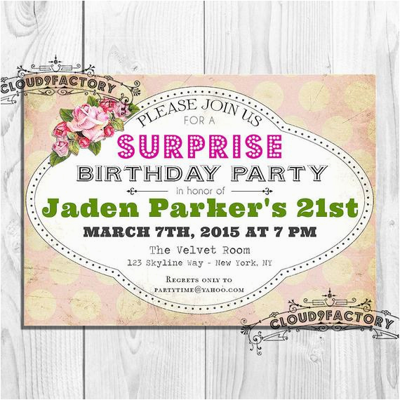 Surprise 21st Birthday Invitations Surprise 21st Birthday Party Invitation Digital Printable