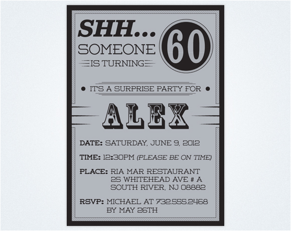 Surprise 60th Birthday Invitation Templates Free Free Printable 60th Surprise Birthday Party Invitations