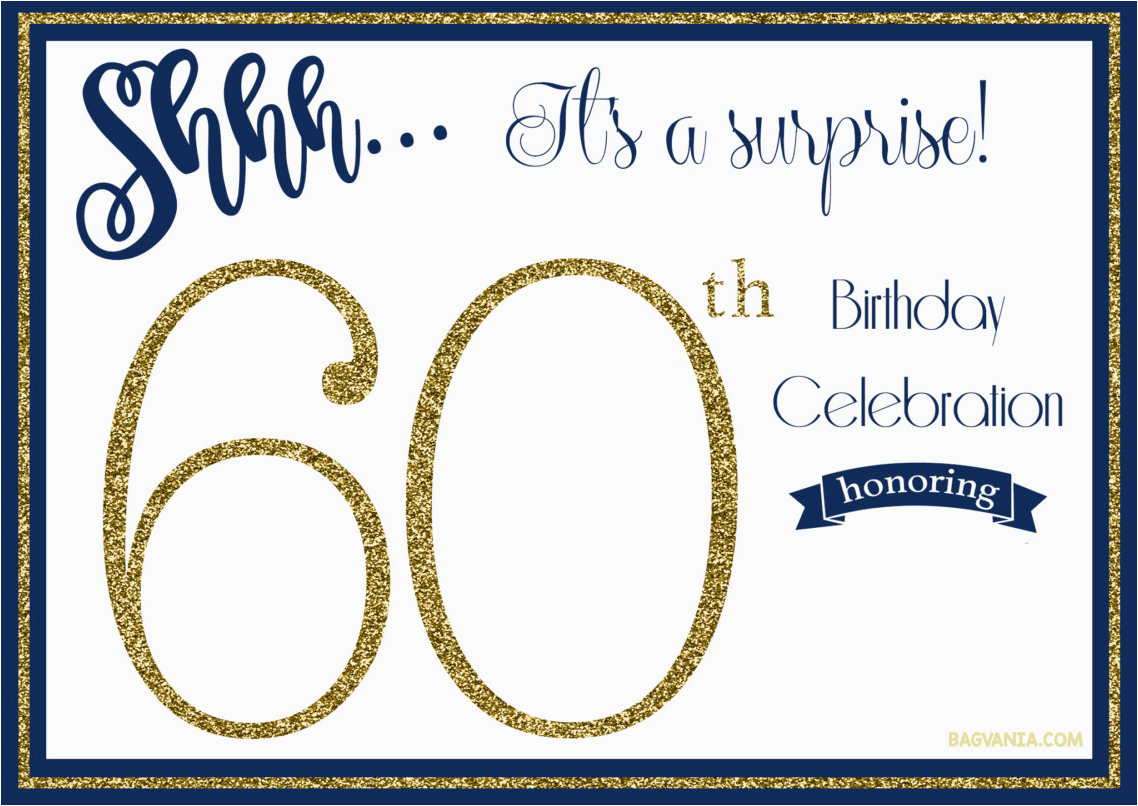 Surprise 60th Birthday Party Invitations Template Free Printable 60th Birthday Invitation Templates Free