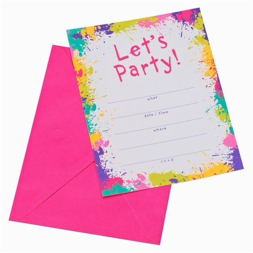 Target Birthday Invitation Cards Neon Let 39 S Party Party Invitations 10 Count Target