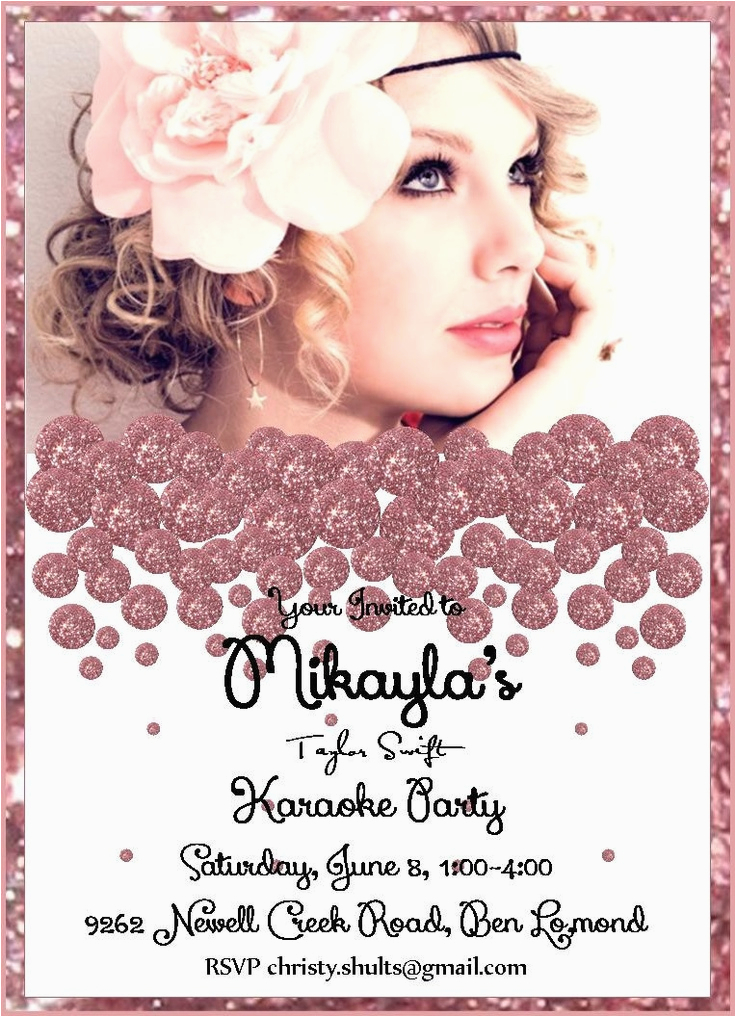 Taylor Swift Birthday Invitations Taylor Swift Birthday Party Invitations Free Invitation