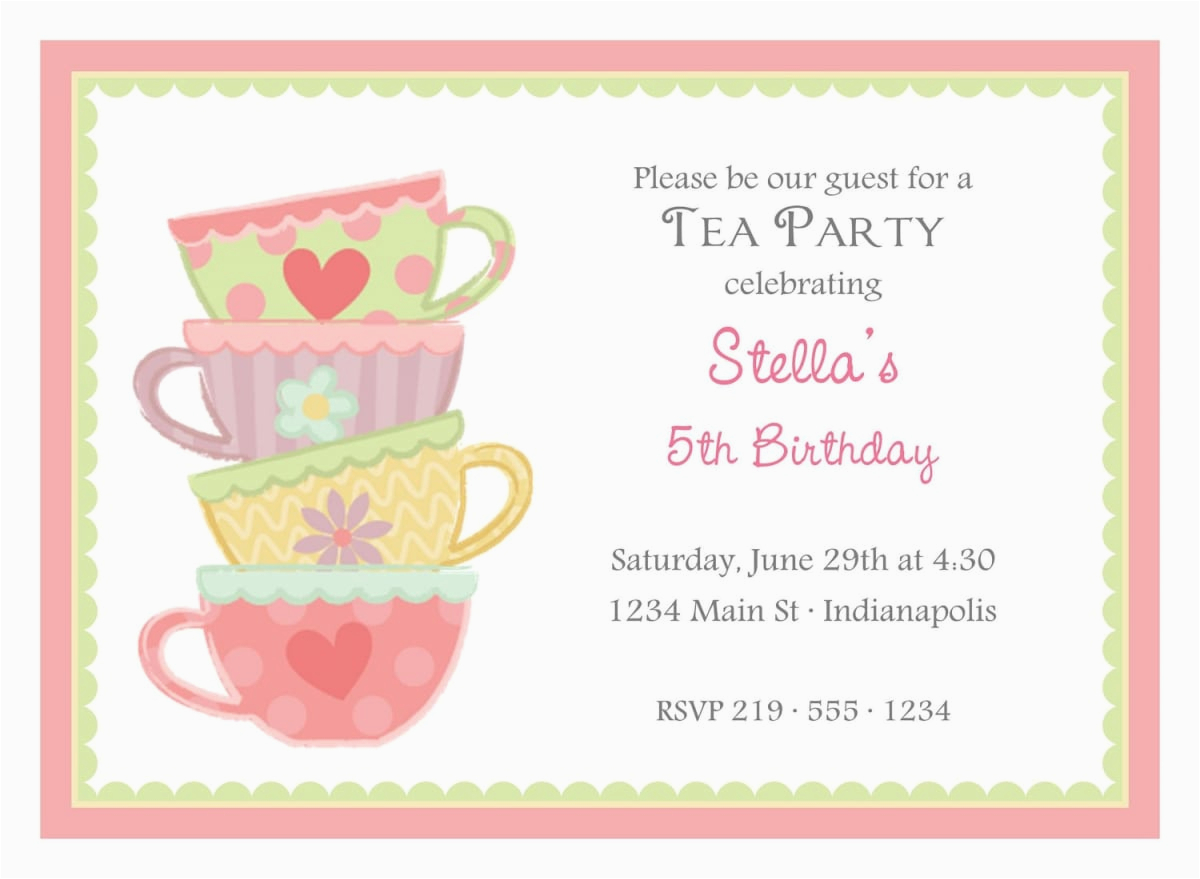 Teacup Birthday Invitations Free afternoon Tea Invitation Template