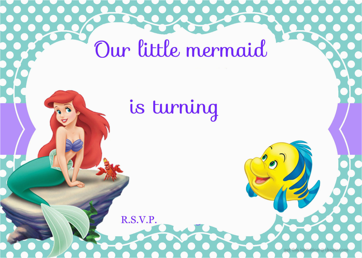 The Little Mermaid Invitations for Birthday Updated Free Printable Ariel the Little Mermaid
