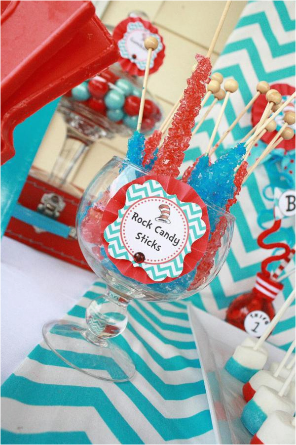 Thing 1 and Thing 2 Birthday Party Decorations Kara 39 S Party Ideas Thing One Thing Two Dr Seuss Twins 1st