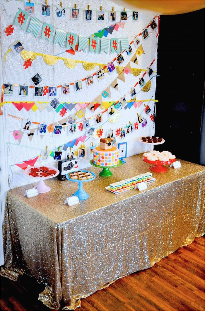 Thirteenth Birthday Party Decorations Kara 39 S Party Ideas Glam Instagram themed 13th Birthday