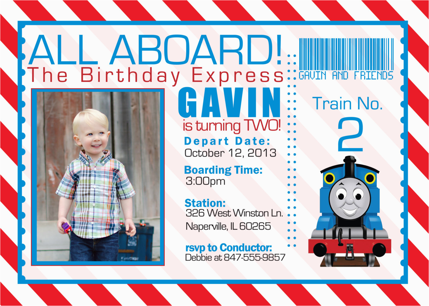 Thomas The Tank Engine Birthday Invitations Thomas The Train 