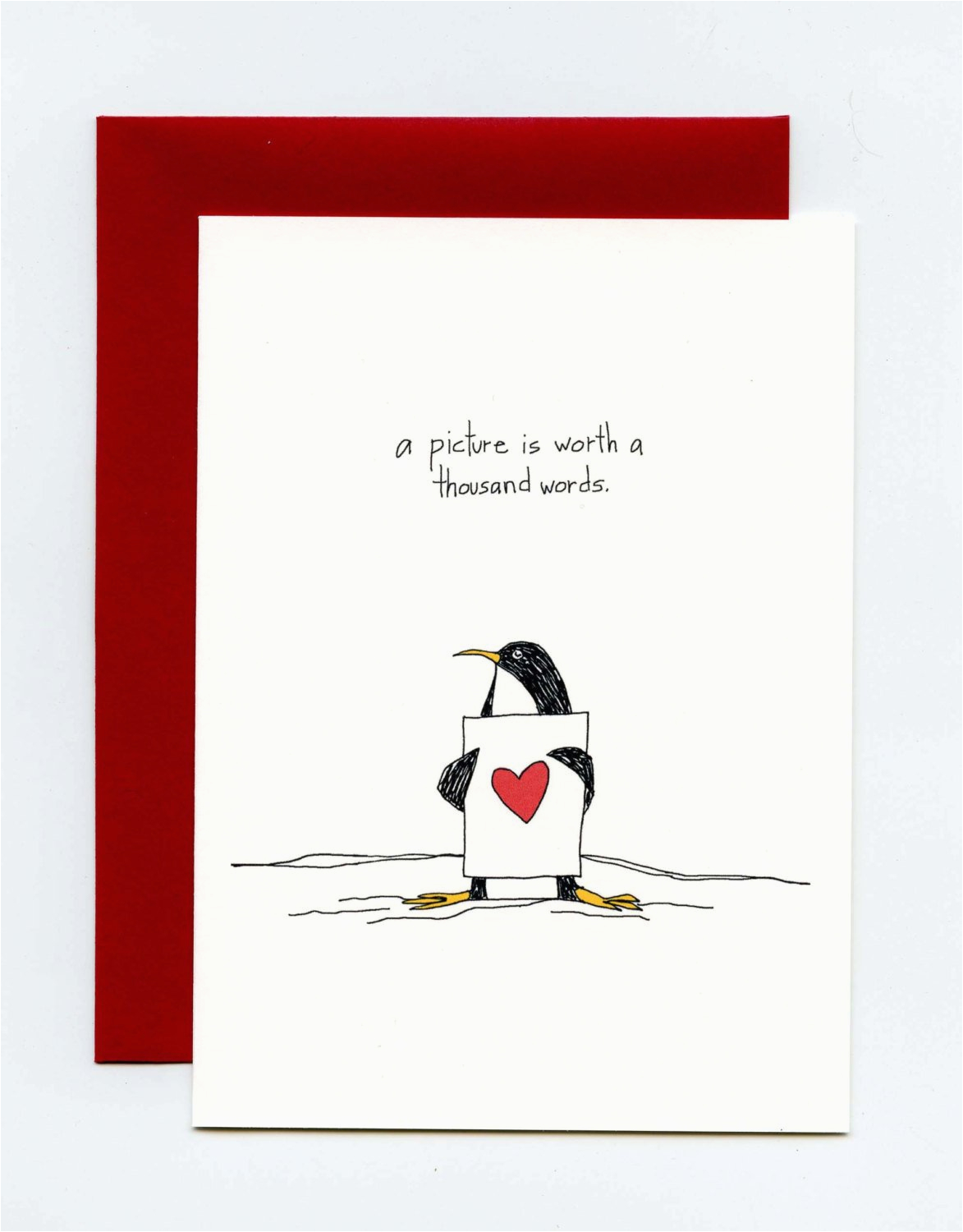 Thousand Words Birthday Cards A Picture is Worth A Thousand Words Penguin Greeting Card