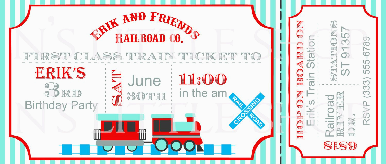 Ticket Birthday Invitation Template Train Ticket Birthday Invitation Template Best Party Ideas