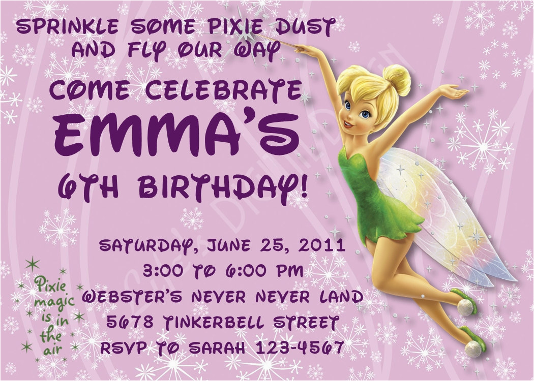 Tinkerbell Birthday Invites Tinkerbell Birthday Invitations Customizable Printable