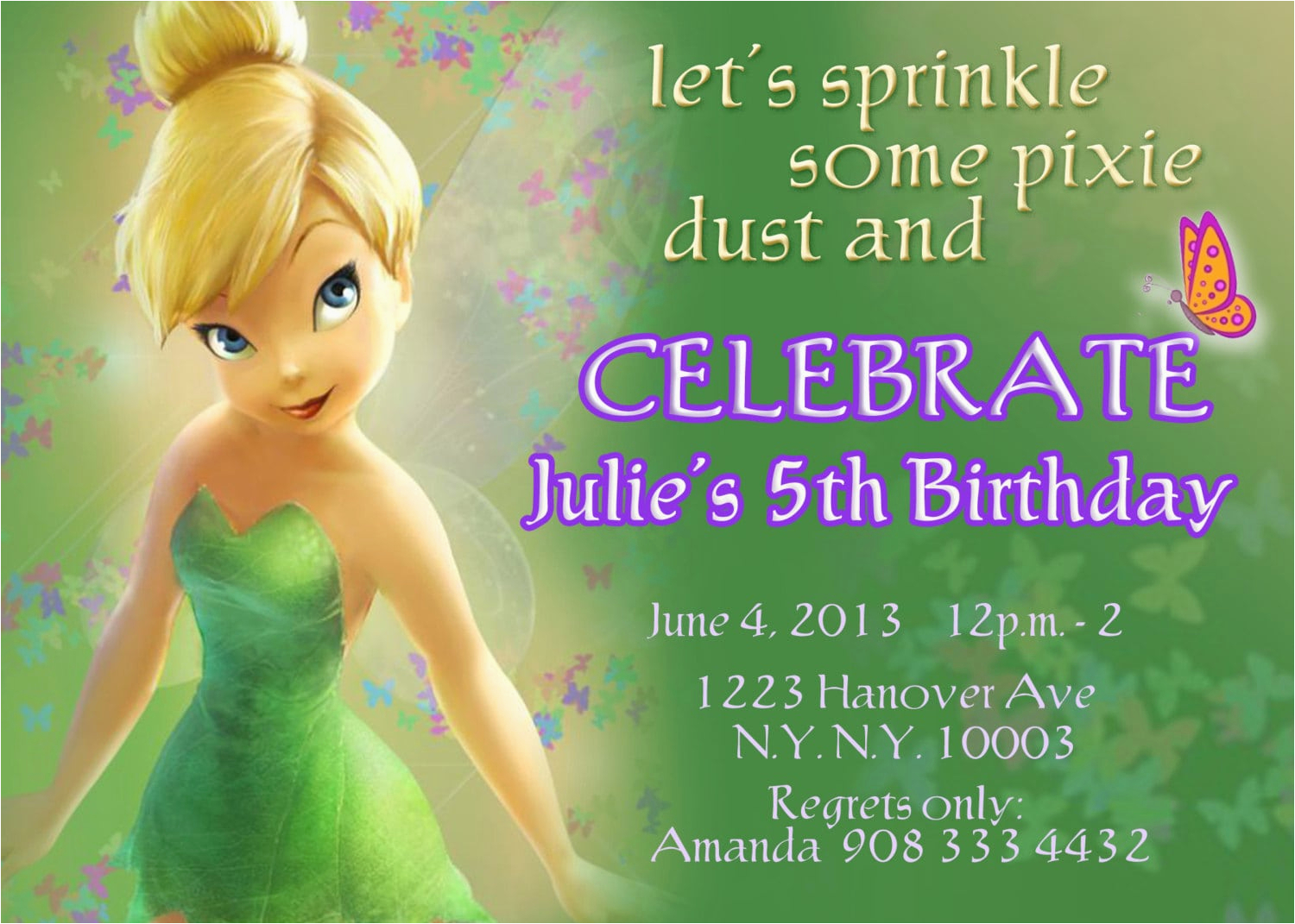 Tinkerbell Birthday Invites Tinkerbell Fairies Invitation
