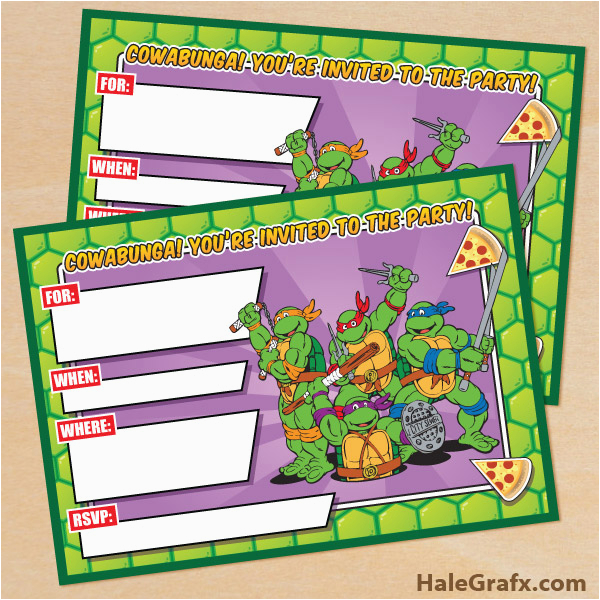 Tmnt Birthday Invitations Free Free Printable Retro Tmnt Ninja Turtle Birthday Invitation