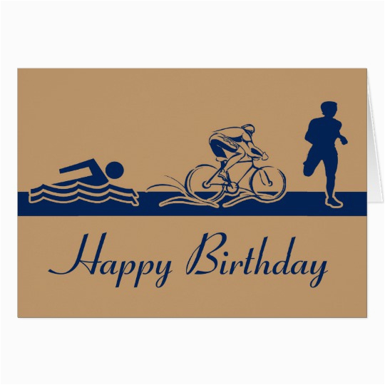 Triathlon Birthday Cards Triathlon Happy Birthday Card Zazzle Com