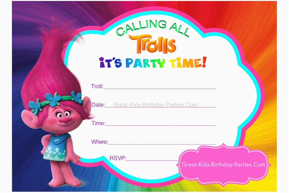 Trolls Birthday Card Printable Come Find Your Happy Place with Our Free Trolls Party