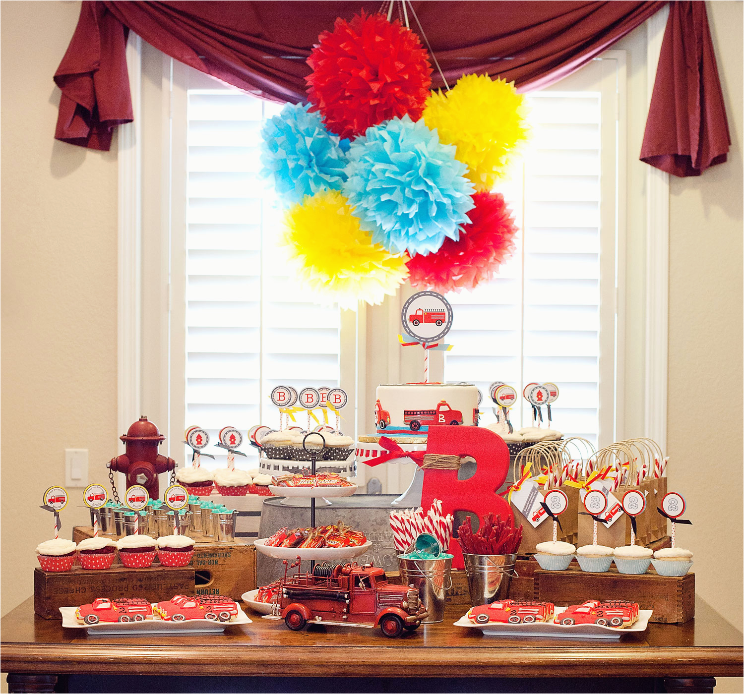 Truck Decorations for Birthday Party A Vintage Firetruck Birthday Party anders Ruff Custom