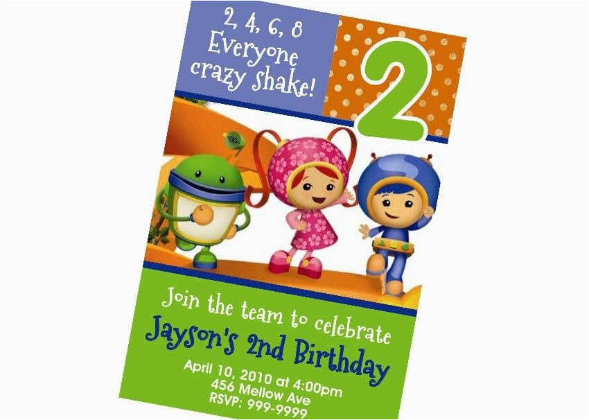 Umizoomi Birthday Invitations Custom Personalized Team Umizoomi Birthday Invitation 24hr