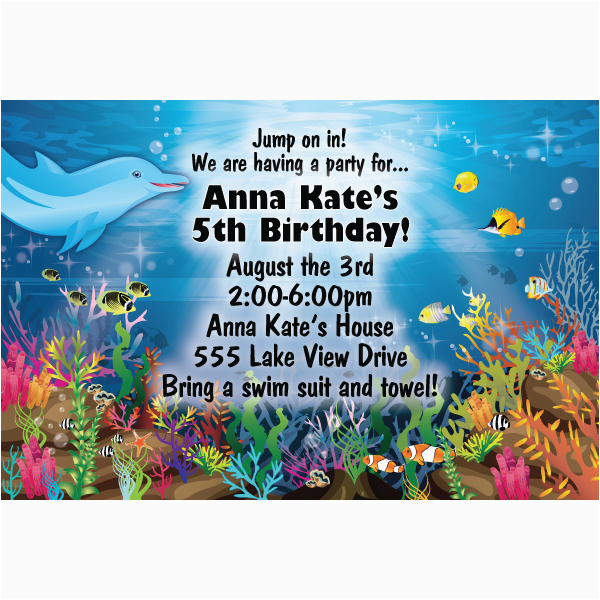 Under the Sea Birthday Party Invitations Free Printable Free Printable Under the Sea Birthday Party Invitations