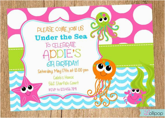 Under the Sea Birthday Party Invitations Free Printable Girls Under the Sea Birthday Invitation Printable by
