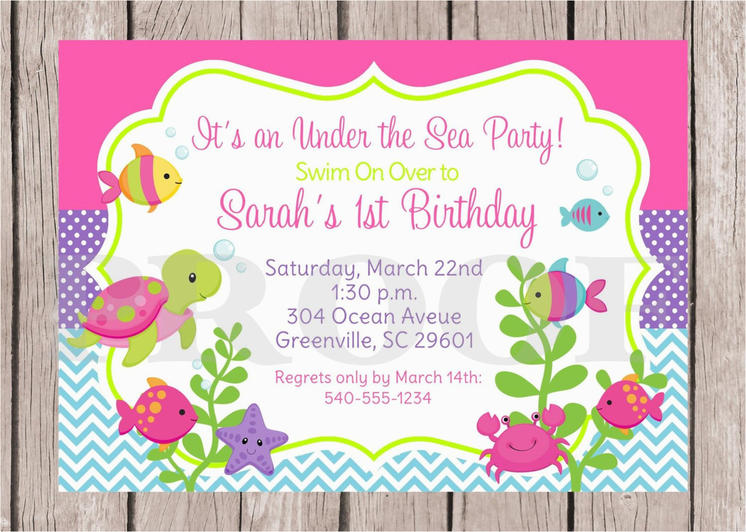 Under the Sea Birthday Party Invitations Free Printable Printable Under the Sea Birthday Party Invitation Under the