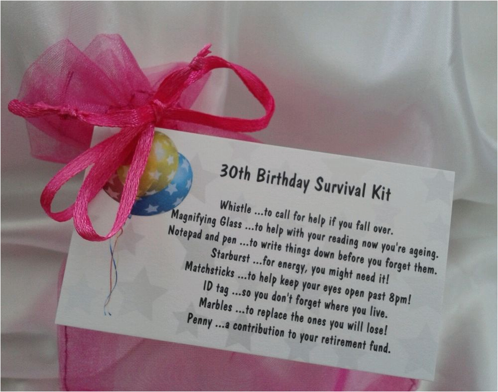 Unique 30th Birthday Gifts for Her 30th Birthday Gift Survival Kit Keepsake Card Novelty