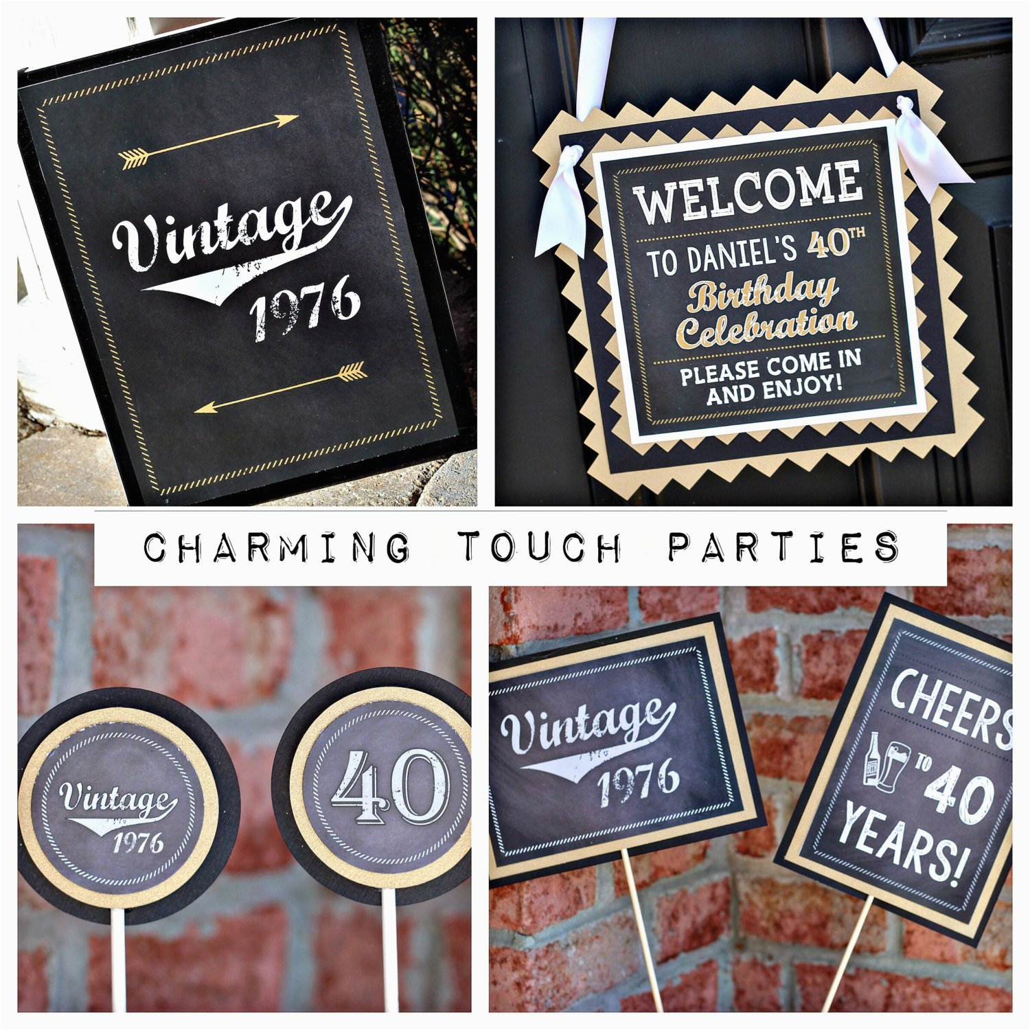 Vintage 40th Birthday Decorations 40th Birthday Party Decorations 4 Piece Party Box