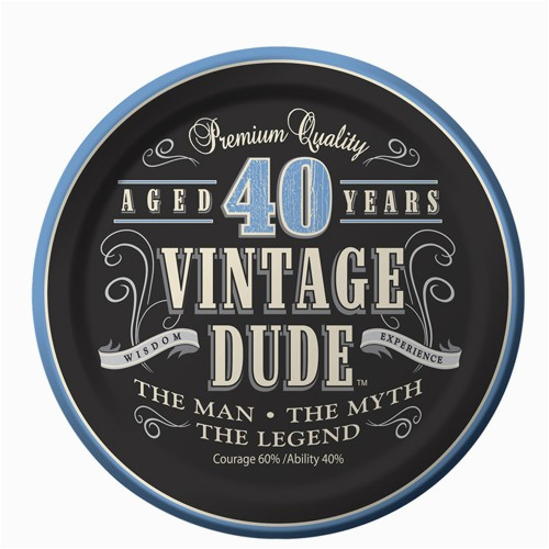 Vintage 40th Birthday Decorations Vintage Dude 40th Birthday 7 Quot Cake Dessert Plates