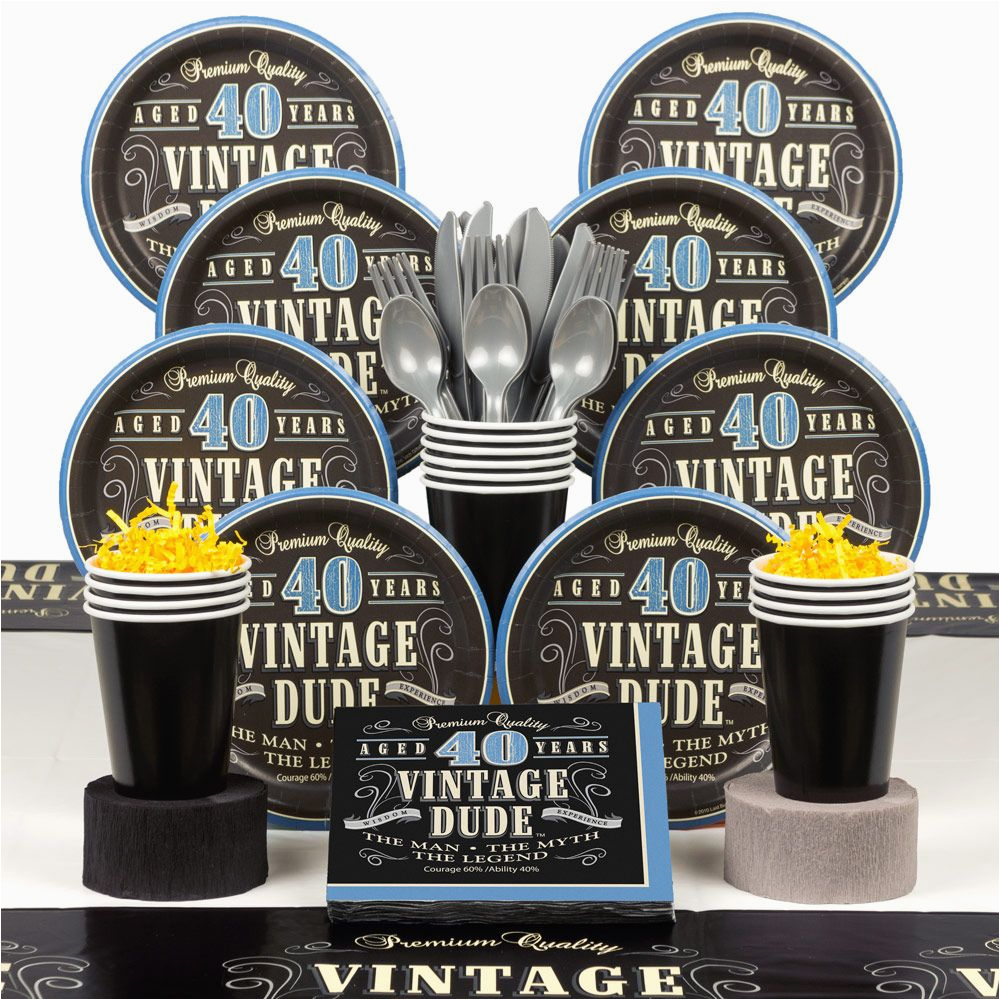Vintage 40th Birthday Decorations Vintage Dude 40th Birthday Party Supplies 40th Birthday