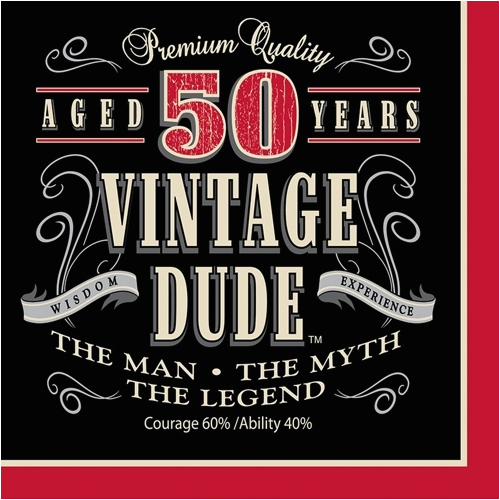 Vintage 50th Birthday Decorations Vintage Dude 50th Birthday Party Lunch Napkins