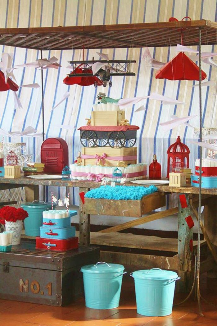 Vintage Airplane Birthday Decorations Kara 39 S Party Ideas Vintage Airplane Baby Shower with so