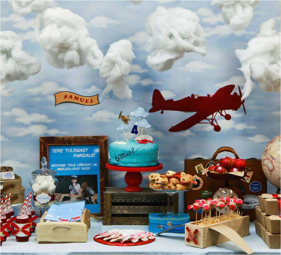 Vintage Airplane Birthday Decorations Vintage Airplane Birthday Party Ideas Photo 3 Of 13