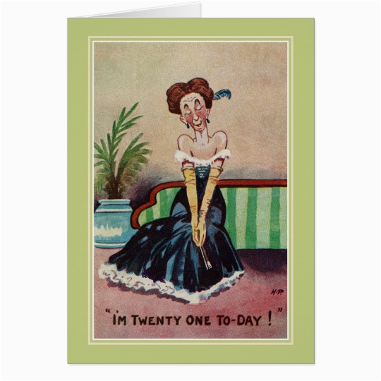 Vintage Birthday Cards for Her Funny Vintage 21st Birthday for Her Card Zazzle Com
