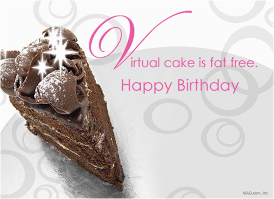 Virtual Happy Birthday Card Fat Free Virtual Cake Postcard Happy Birthday Ecard