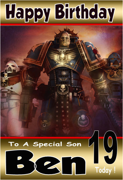 Warhammer Birthday Card Warhammer 4 Gamer Unique Personalised Birthday Card