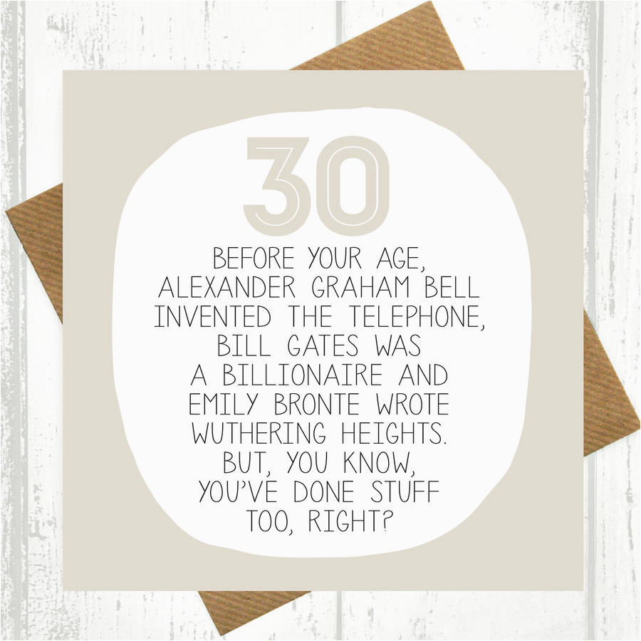 What to Write In A 30th Birthday Card by Your Age Funny 30th Birthday Card by Paper Plane