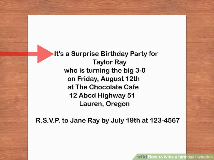 What to Write In A Birthday Invitation How to Write A Birthday Invitation 14 Steps with Pictures