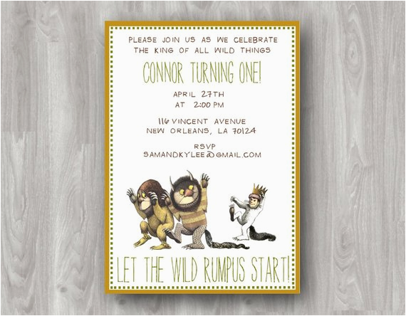 Where the Wild Things are Birthday Invitation Template where the Wild Things are Custom Birthday Party Invitation