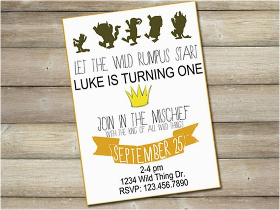 Where the Wild Things are Birthday Invitations where the Wild Things are Birthday Party Invitation Birthday