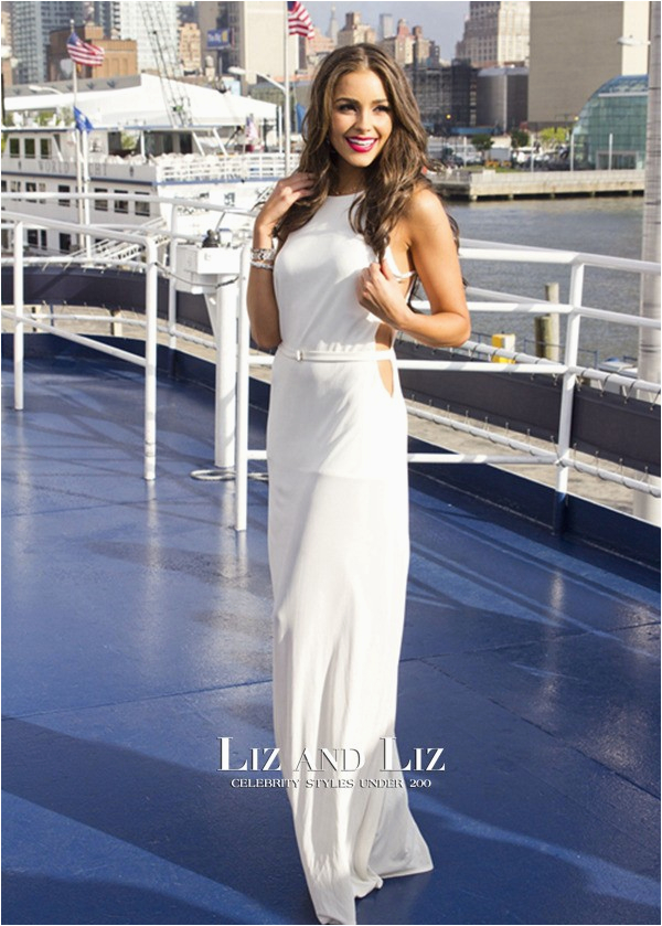 White 21st Birthday Dresses Olivia Culpo White Cut Out Prom Celebrity Dresses 21