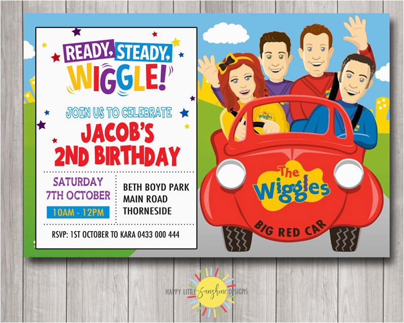 Wiggles Birthday Invitations Printable Custom Wiggles Printable Birthday Party Invitation Big Red