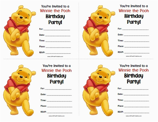 Winnie the Pooh Birthday Invitations Free Printable Winnie the Pooh Birthday Invitations Free Printable