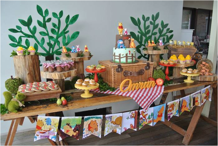 Winnie the Pooh Birthday Party Decoration Ideas Kara 39 S Party Ideas Rustic Winnie the Pooh 1st Birthday